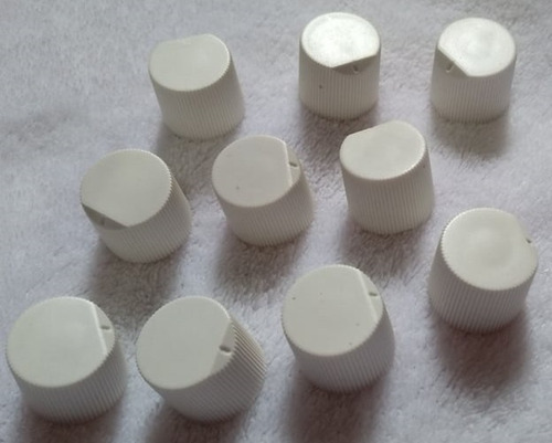 Knob 6mm Para Dimer. Potenciômetro Estriado Branco 10 Pç