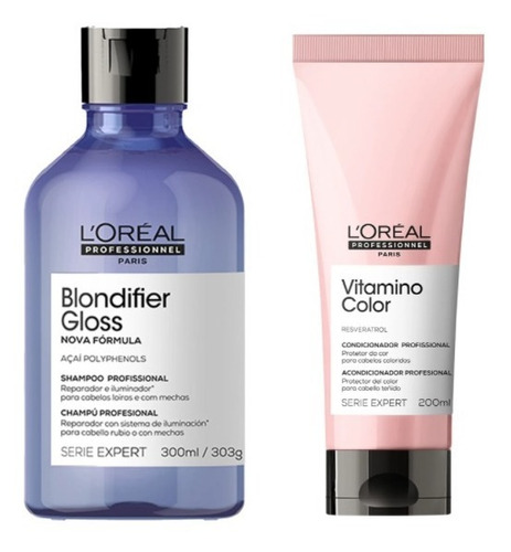 Kit Loreal Shampoo Blondifier Gloss + Cond Vitamino Color