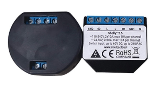 Doble Relevador Interruptor Wifi P/ Persianas Shelly 2.5