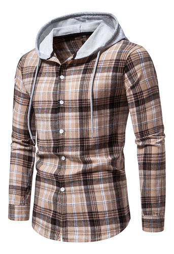 Camisa De Manga Larga Con Botones Suaves A Cuadros A Cuadros
