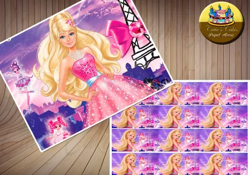 Papel De Arroz Para Bolo De Aniversário Barbie - Mod 4