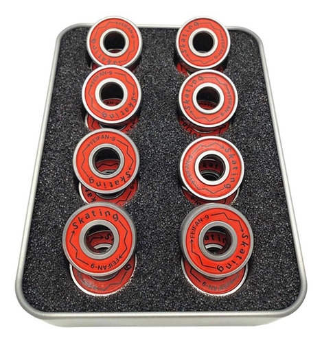 Juego De 16 Rodamientos De Skate Premium Abec-9 De 8 Mm Para