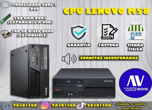Imagen 1 de 1 de Computadora Cpu Lenovo Thinkcentre M58 Core2 2gb Ram 160gb D