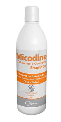 Shampoo Terapeútico Antibacteriano Micodine Perros Gatos 1l