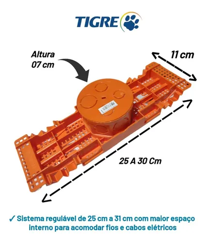 Caixa Lux Octogonal Fundo Móvel Com Suporte Para Laje Tigre Caixa Lux Octogonal Fundo Móvel Com Suporte Para Laje Tigre
