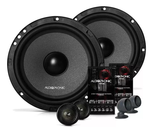 Alto Falante Kit 2 Vias Audiophonic Club Coaxial 6,5 Pol 80w