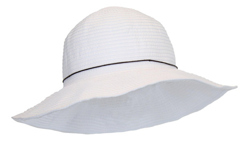 Sombrero Para El Sol Triturador De Cinta Blanca Empacable, A