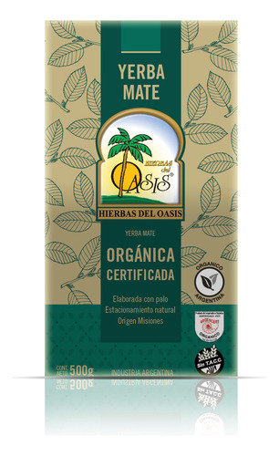 Yerba Mate Orgánica Hierbas Del Oasis Certif Pack X 4 Unid