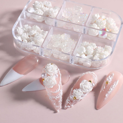 Uñas Flores, Uñas De Camelia En 3d Para Uñas Acrílicas, Mani