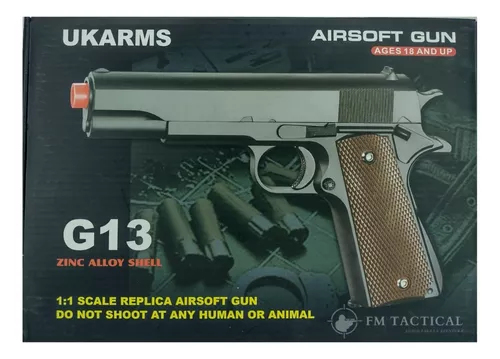 inflonet - * Pistola De Resorte Ukarms G52A Con Silenciador Airsoft  Plastica Para Balines 6Mm 175Fps Q150.00