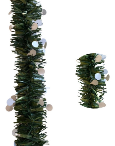 Lameta Guirnalda Navideña Verde Nevada Puntas Blanca Navidad