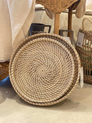 Imagen 2 de 4 de Bandeja Decoración Seagrass Fibra Natural Redonda Circular