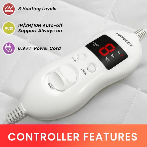 Almohadilla Calentadora De Cama Tamaño Doble Con Control Rem