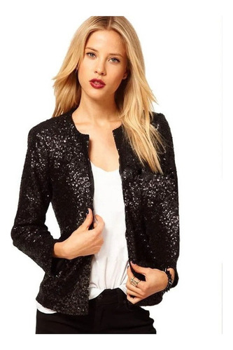 Blazer De Fiesta Con Lentejuelas Brillantes Para Mujer A