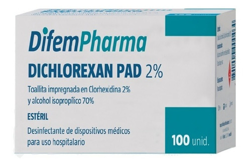 Dichlorexan Pad Clorhexidina 2% + Alcohol 70% Caja X 100