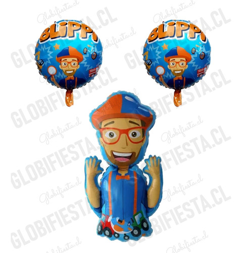 Pack Full Cumpleaños Globos Blippi Cotillon X10