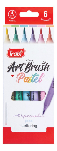 Marcador Trabi Art Brush Pastel Pincel Lettering X 6 Unid