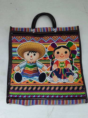 Imagen 5 de 6 de Bolsa P/ Mandado Bordada Frida Khalo, Lele Y Virgencita 5 Pz