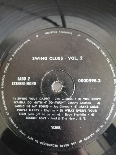 Disco De Vinilo Swing Clubs Vol.2 (254)