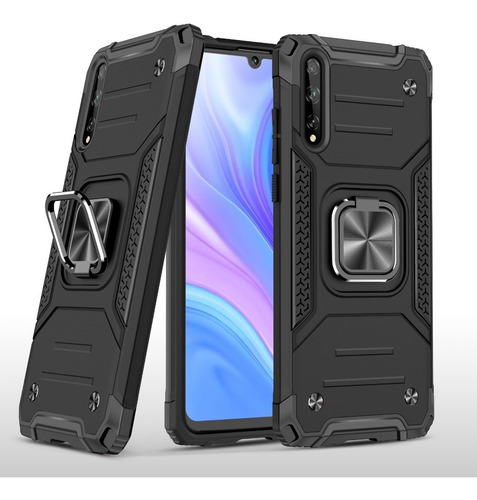 Funda Huawei Y6p / Y7p / Y8p + Cristal Templado Negro Huawei Y8p