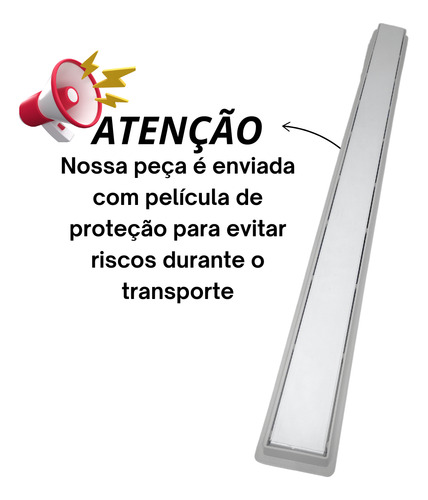 Ralo Linear 80cm Banheiro Oculto Piso Cocho Cinza