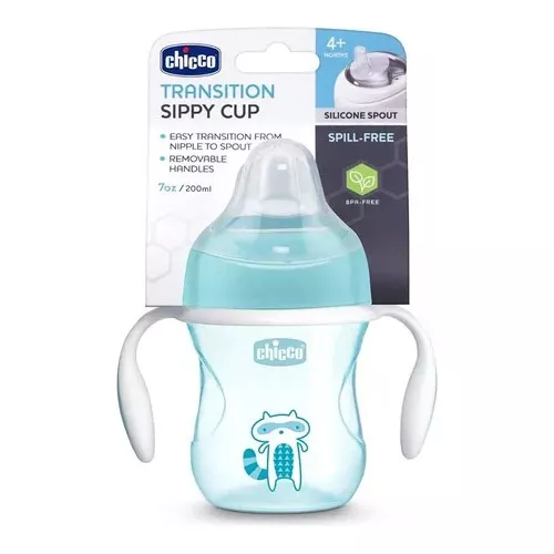 Vaso para bebés con aza antiderrame Chicco Training Cup color blue