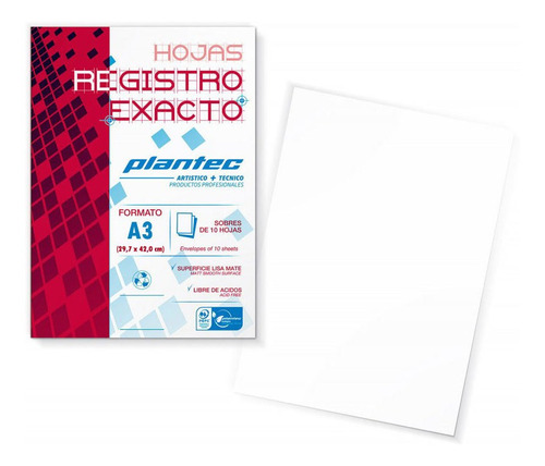 Registro Exacto - Blanco Liso 210 Grs A3 - Plantec