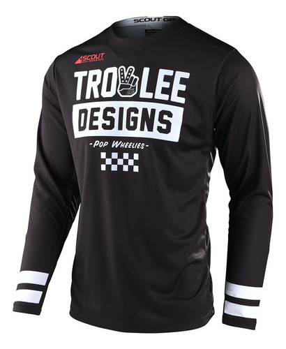 Jersey Motocross Troy Lee Scout Gp Peace & Wheelies Negro