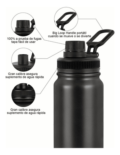 Botella De Agua Fría/caliente De Acero Inoxidable De 1.2 L
