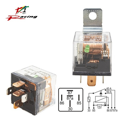 Relay 5p 24v 80/100a Transparente Con Led Doble Accion