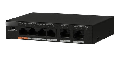 Switch Dahua Pfs3006-4et-60 Poe 4 Puertos/ 2 Puertos Uplink