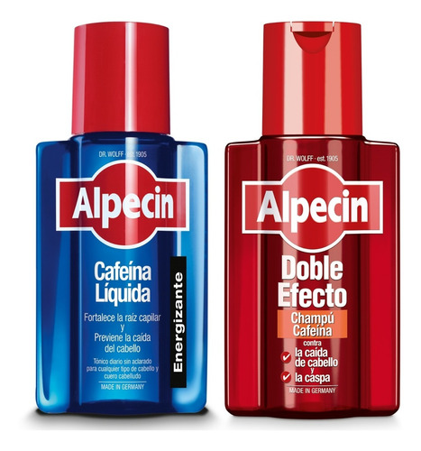 Pack Shampoo Alpecin Cafeína Doble Efecto + Loción Cafeína