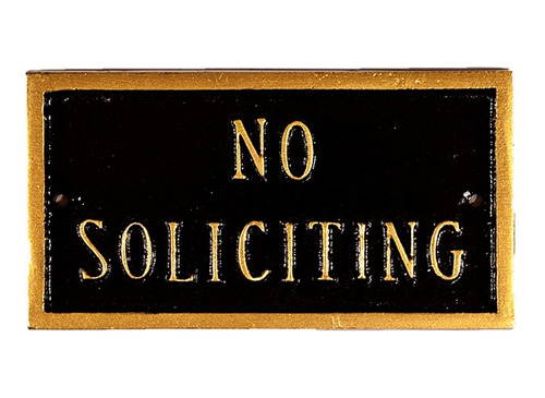 Producto Metal No Soliciting Placa Pared Dorado