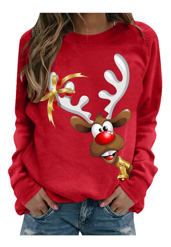 Imagen 1 de 1 de Christma Sweatshirts For Dama Graphic Casual Loose Long