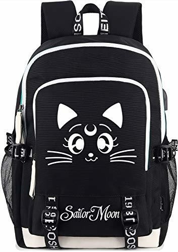 Mochila Sailor Moon Luminosa Con Usb Y Auriculares