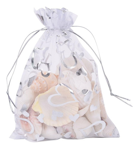 Pandahall 100 Bolsas De Organza Con Estampado De Corazon  R