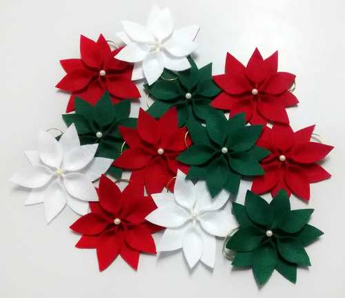 30 Flores - Enfeite Natalino Em Feltro Para Árvore De Natal! | Parcelamento sem juros 30 Flores - Enfeite Natalino Em Feltro Para Árvore De Natal! | Parcelamento sem juros