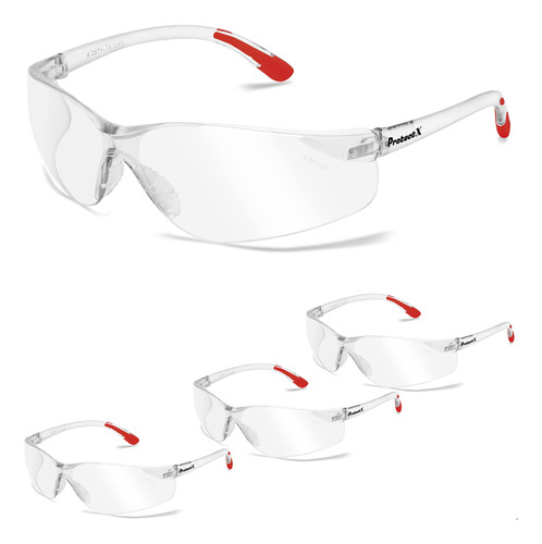 Protectx 3-pack Clear Safety Glasses For Men &amp; Women, Sa