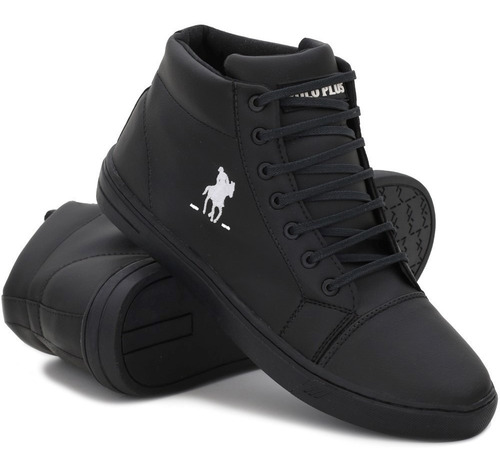 Kit Masculino Tênis Polo Cano Alto Estilo Botinha + Carteira | Mercado Livre