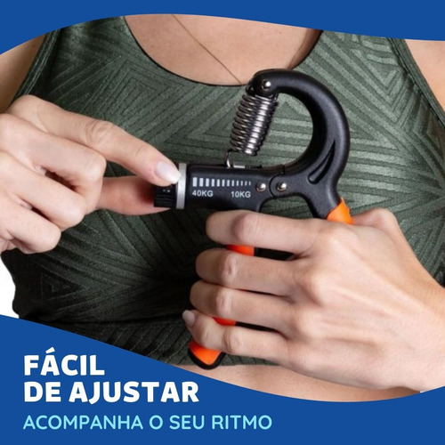 Hand Grip Com Mola Ajustável Fisioterapia 10kg A 40kg
