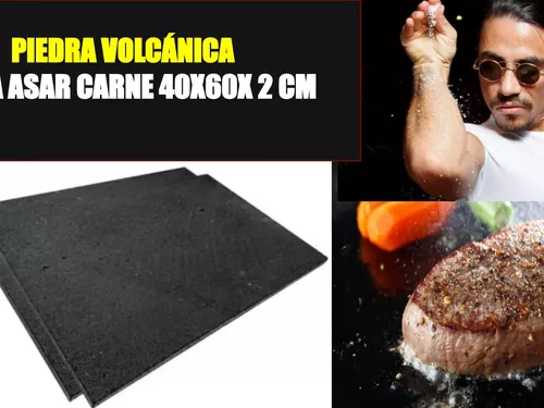 Piedra Volcánica para Asar Carne a la Piedra 30 x 25 x 2 cm con