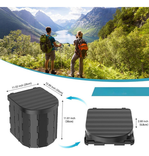 Inodoro Portátil Para Acampar, Inodoro Plegable Para Negro