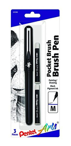 Pluma De Bolsillo Con Punta De Pincel Pentel Arts, Incluye