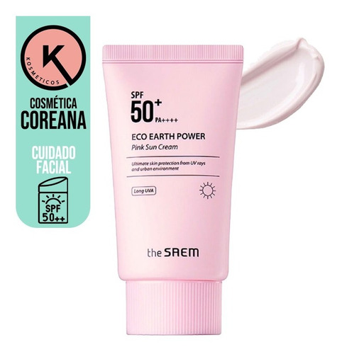 Bloqueador Solar Eco Earth Pink Sun Cream Cosmética Coreana