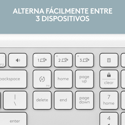 Teclado Inalámbrico Logitech Signature Slim K950 Blanco Esp.