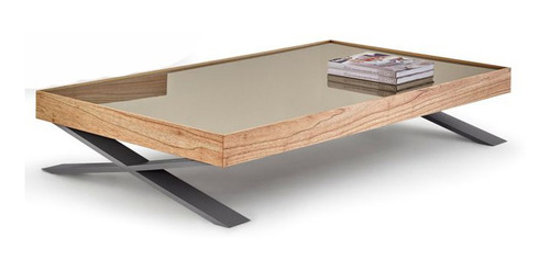 Mesa Ratona En Madera Con Vidrio - He2715