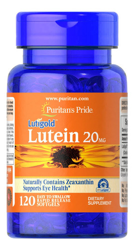 Puritan's Pride Luteina Y Zeaxantina 20mg 120 Capsulas Blandas Usa Sabor Sin Sabor