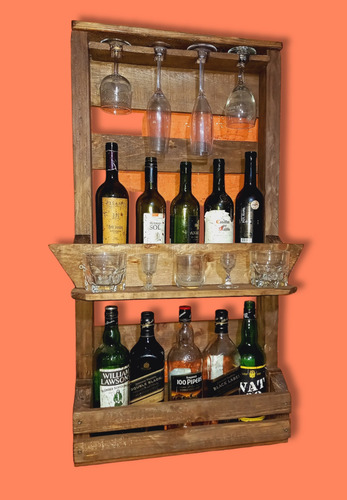 Bar Botellero En Madera .,
