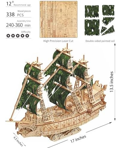 Desafiante Flying Dutchman Rompecabezas De Madera 3d Para Ad