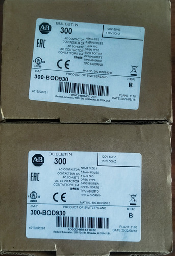 Contactor Allen-bradlay 300-bod930 De 40amp 110-220v 